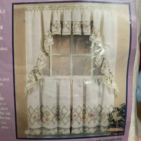 Home Essentials Kmart Vintage Tier & Swag Curtain Set Castle Bar Style Sage - Picture 5 of 7